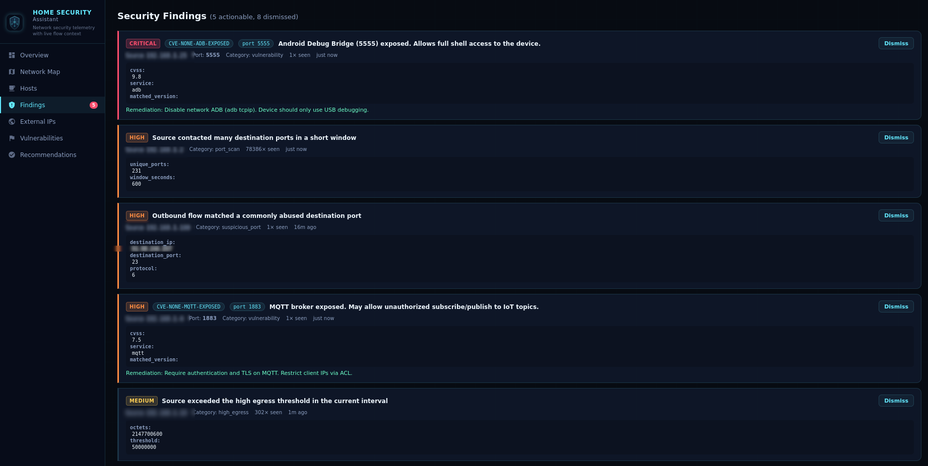 Constats de sécurité